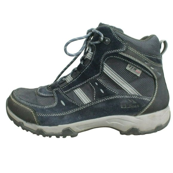 LL Bean Blue Suede Lace Up Waterproof Mid Hiking Boots Size 10 M - Picture 1 of 8